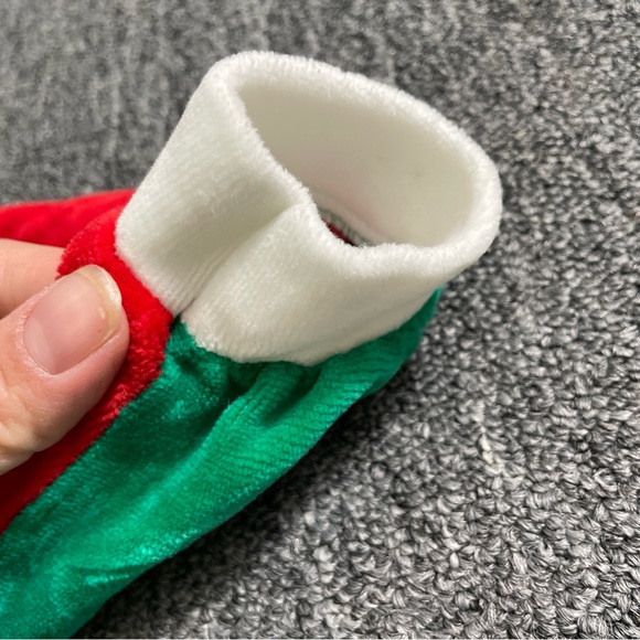 Vintage Baby's First Christmas Romper One Piece Size 6 Months Red Green Velvet - Picture 4 of 10